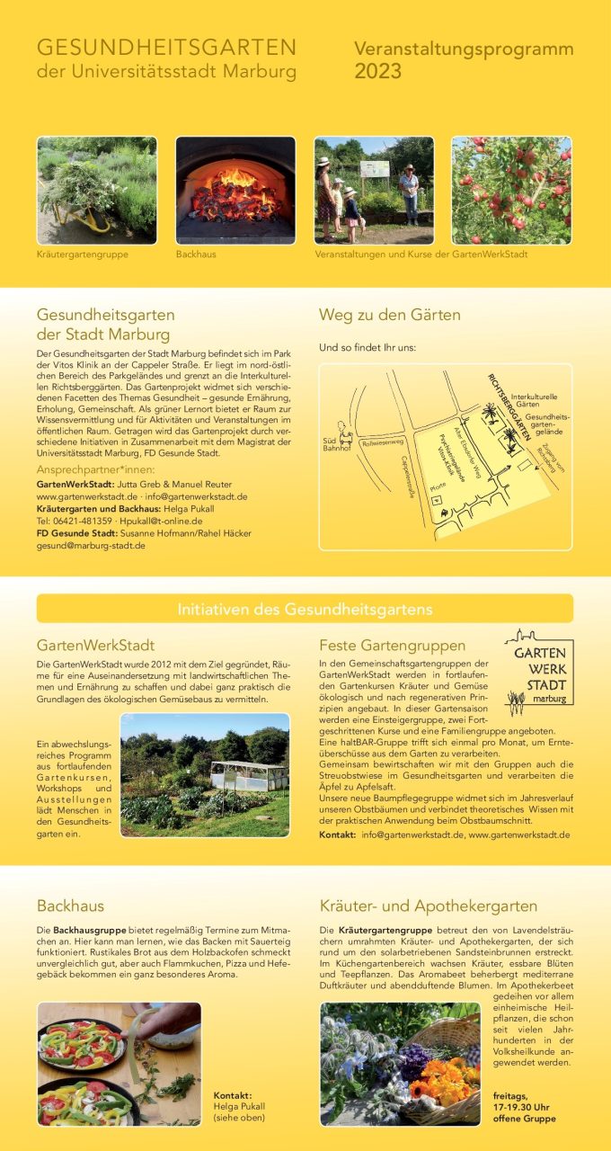 Jahresprogramm der GartenWerkStadt